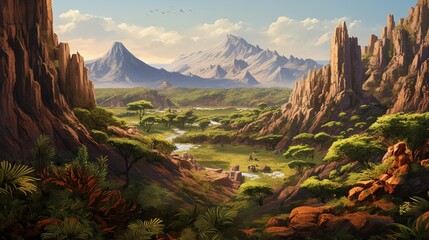 a fold mountain range, with layers of rock and lush vegetation that highlight the stunning geology of these natural wonders - obrazy, fototapety, plakaty