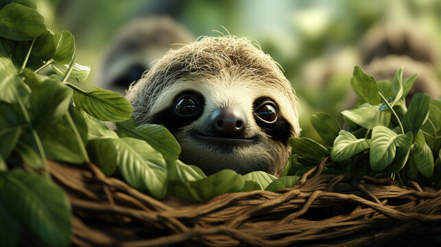 meerkat in the grass HD 8K wallpaper Stock Photographic Image