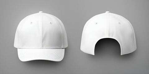 Pure and Simple, Realistic White Cap Mockup on Light Gray Background AI Generated Pro Photo
