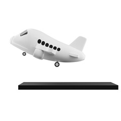 3D Plane Airplane Take Off Illustration