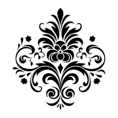 Elegant Luxury Decorative Elements Damask Style. 