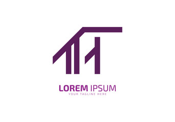 initial letter TH or HT minimal abstract and lineart logo, vector icon © Saim Art