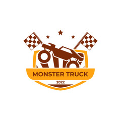 Monster Truck Logo Badge Design Template