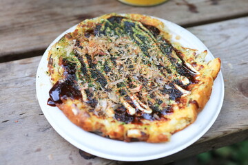 アウトドアで作るお好み焼き