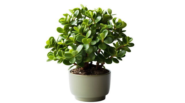 Arbre de Jade ou Crassula ovata, plante avec transparence sans background