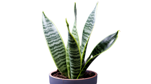 Plante Sansevieria (Sansevieria trifasciata) avec transparence sans background