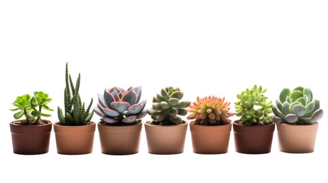 Plante Succulentes (various genera) avec transparence sans background