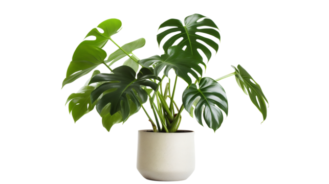 Plante Monstera (Monstera deliciosa) avec transparence sans background