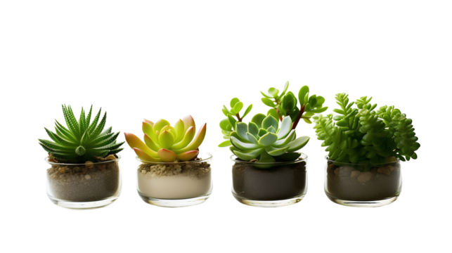 Plante Succulentes (various genera) avec transparence sans background