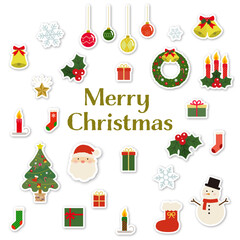 クリスマスのアイコンイラスト素材セット	
