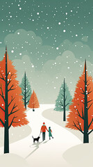 winter landscape with trees and snow