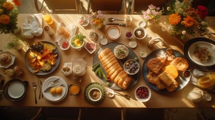 Photo from above toast.Generative AI