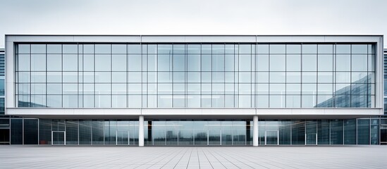 The contemporary vacant office structure with copyspace for text