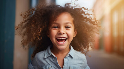 A child proudly displaying their cavity-free smile