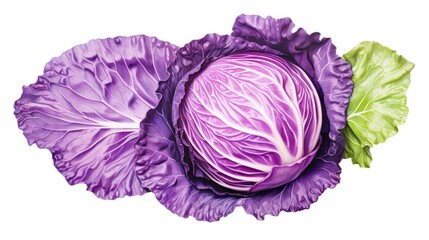 Close up vertical macro view of high resolution purple cabbage texture on organic food background Copy space above