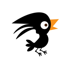 Vector illustration of a cartoon chick isolated on a white background