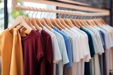 Obraz premium Clothes on hangers in modern store boutique