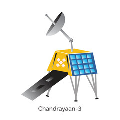 Chandrayaan-3 is the third mission in the Chandrayaan programme, a series of lunar-exploration mission. Pragyan Lander/rover Vector, illustration. © harpreet