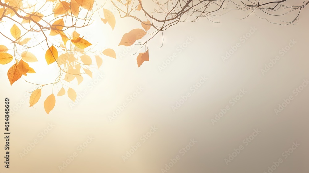 Poster blurry shadow of leaves on white background with copy space