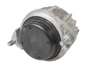 Metal bracket - a supporting part or structure used to mount car elements on a white isolated background in a photo studio. Spare parts for replacement or sale in a car service.