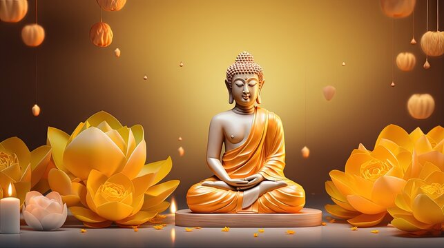 Traditional background of Buddha Purnima Vesak characterized by happiness