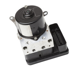 Brake fluid pump control unit for distributing braking force to different wheels during operation...