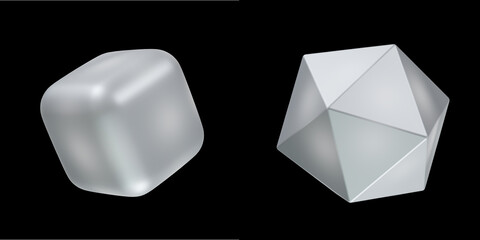 Iridescent Geometric Shapes set. Modern 3d hologram multicolor metal object, futuristic neon design. Rim light. 3D concept, 3D rendering, Poster Design, Book Cover, Social media post and story