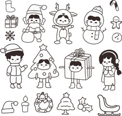 christmas icons set