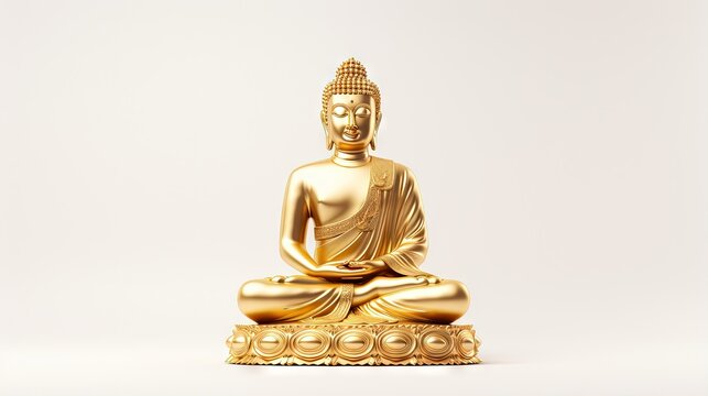White statue of gold buddha
