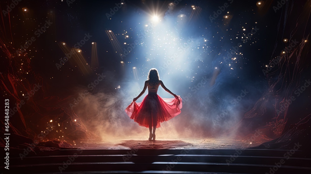 Leinwandbilder editing image source with impressive stage lighting and effects