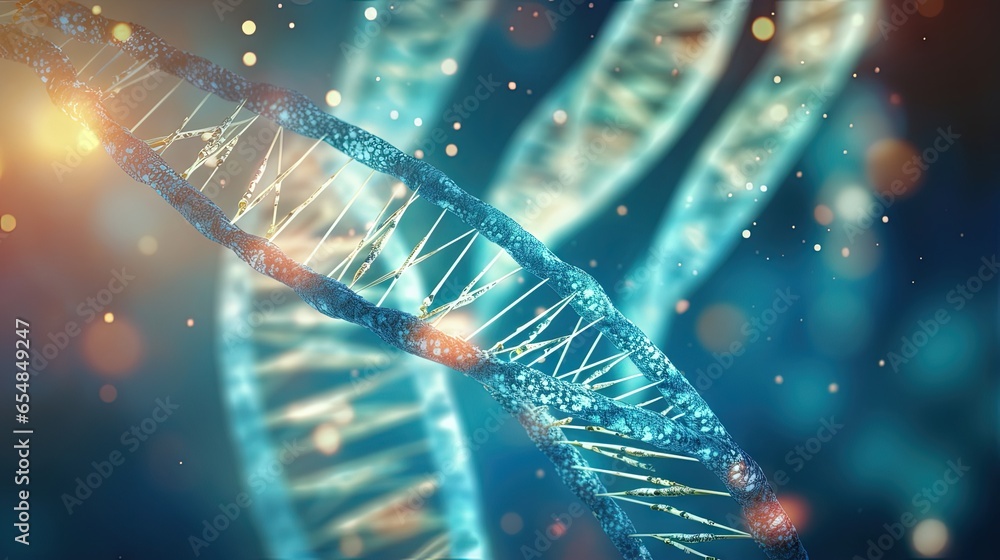 Poster dna with x chromosomes in abstract background