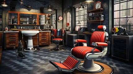 Contemporary flyer for barber shop featuring modern tools