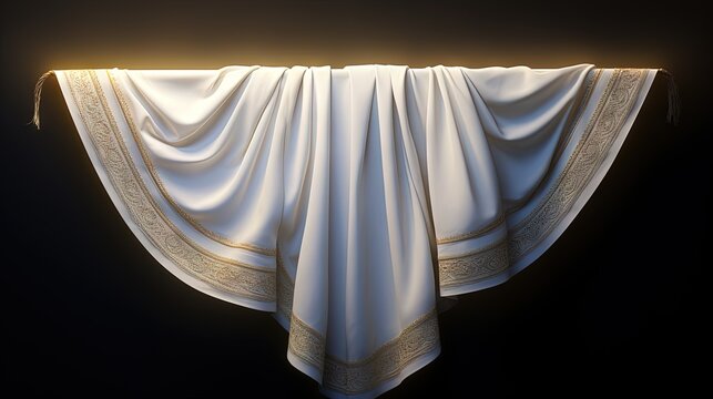 white prayer shawl tallit a Jewish symbol in religion