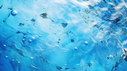 Fototapeta na wymiar Blue water caustics background seen from above