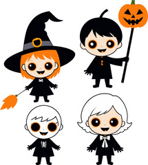 Happy Halloween children cartoon vector