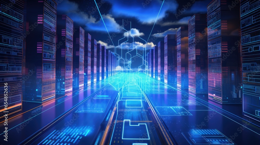 Aufkleber Concept of utilizing cloud computing and big data storage network