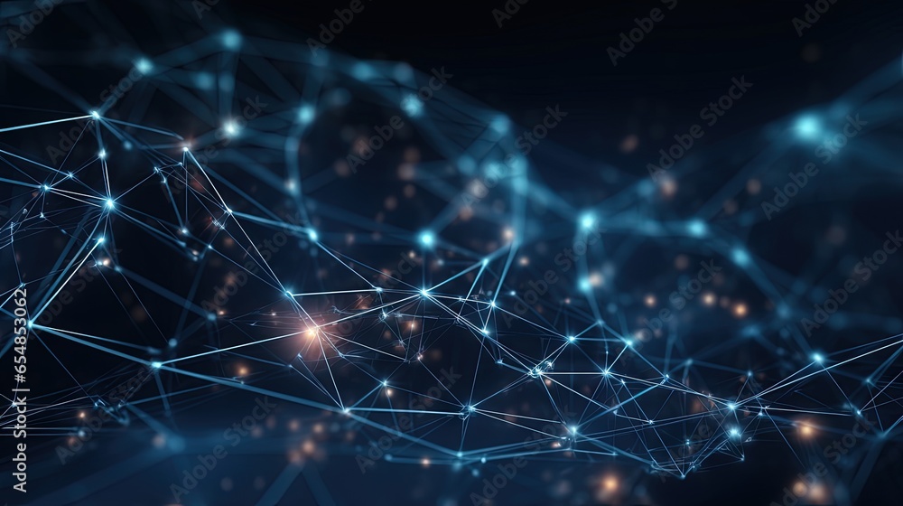 Poster Structured network connections for business events scientific and digital backgrounds and 3D rendering