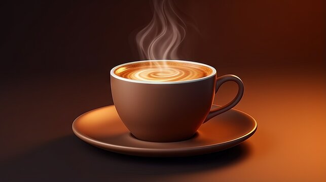3D rendered isolated hot coffee symbol