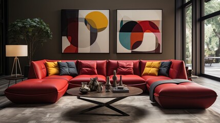 Interior of room with furniture UHD wallpaper Stock Photographic Image