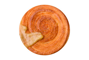 Round puff pastry croissant with raspberry filling or new york roll © chernikovatv