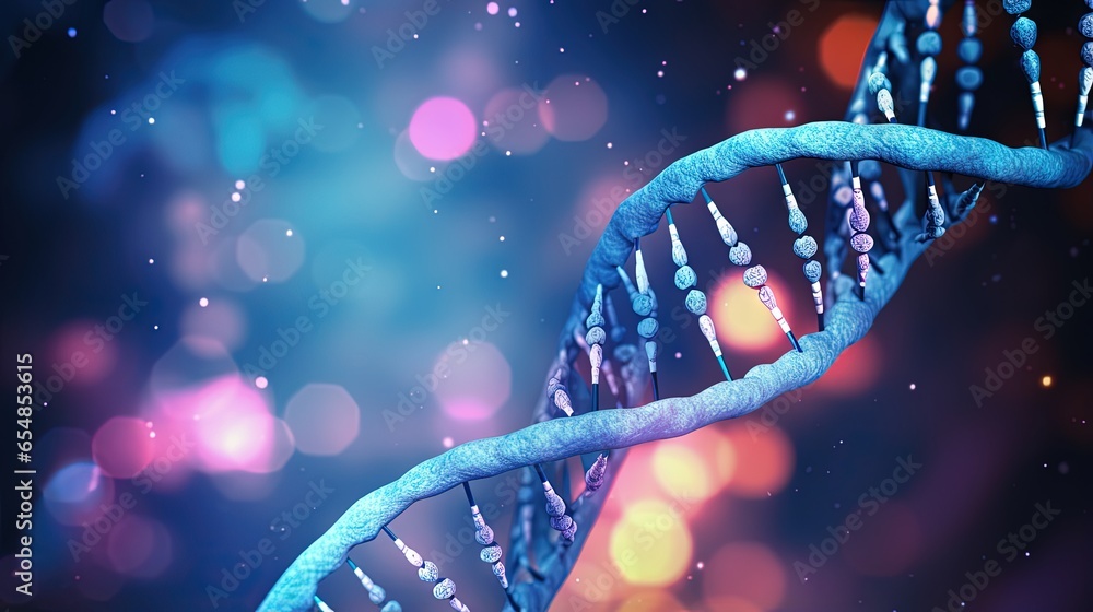 Poster dna with x chromosomes in abstract background