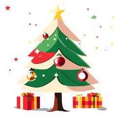 Colorful Christmas tree with ornaments