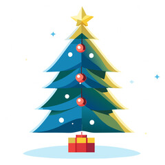 Colorful Christmas tree with ornaments