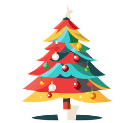 Colorful Christmas tree with ornaments
