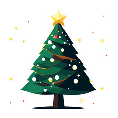 Colorful Christmas tree with ornaments