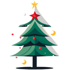 Colorful Christmas tree with ornaments