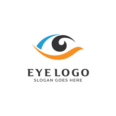 The eye logo in an abstract style with three colors symbolizes concern for vision