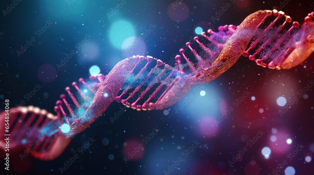 Poster dna with x chromosomes in abstract background