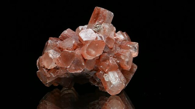 Aragonite 'Sputnik' (calcium carbonate) rotating slowly against a black background