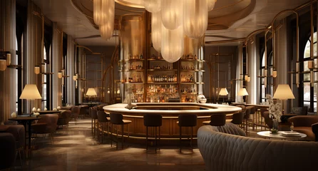 Foto op Plexiglas A dimly lit bar in a fancy restaurant © DCoDesign